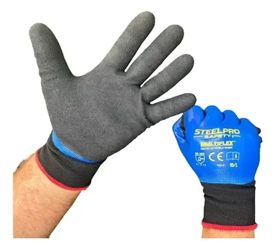 Guante Multiflex Steepro Sandy Nitrile Heavy Duty Touch Azul 1