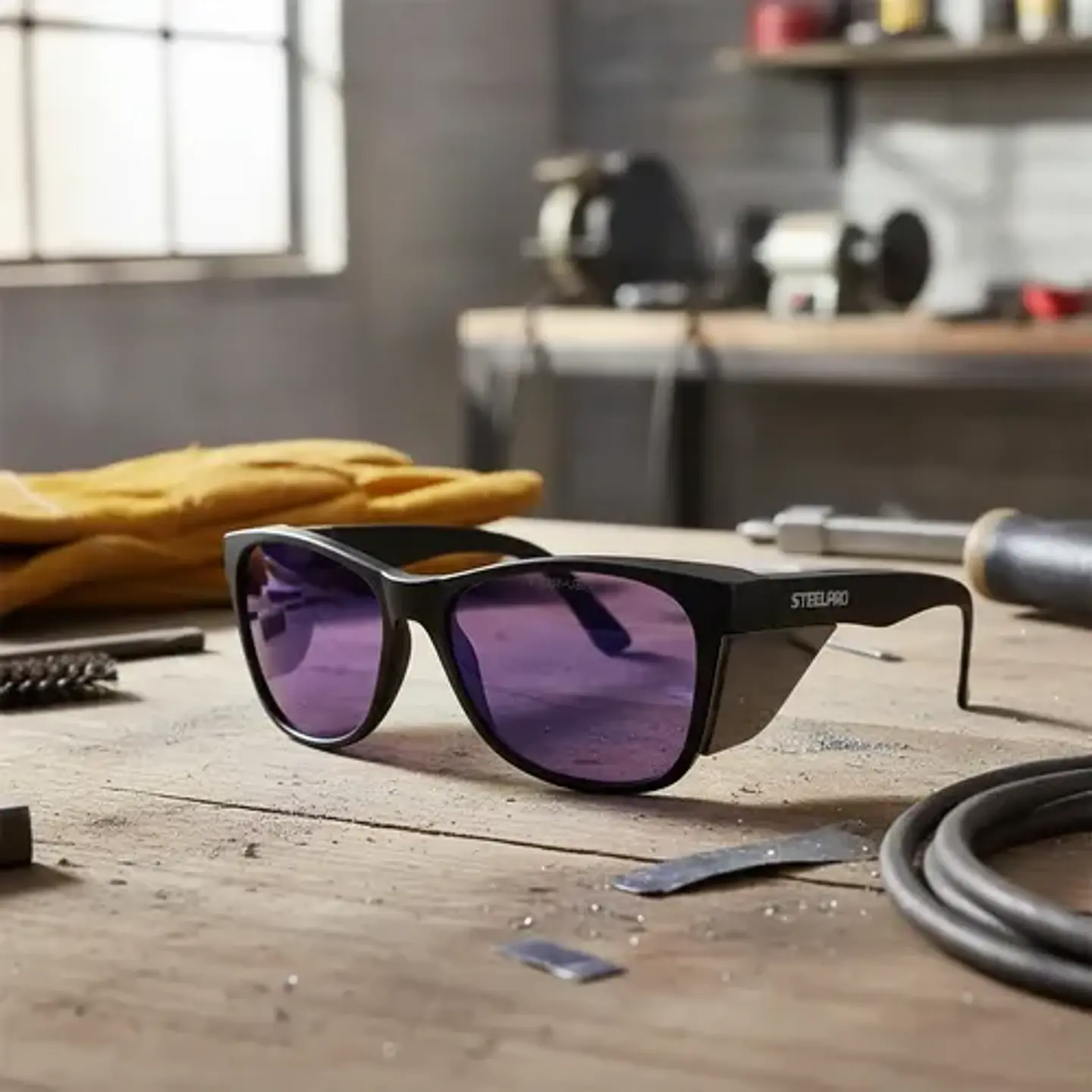 Lente De Seguridad Safeblack Gris Revo Azul Steelpro Violeta 6