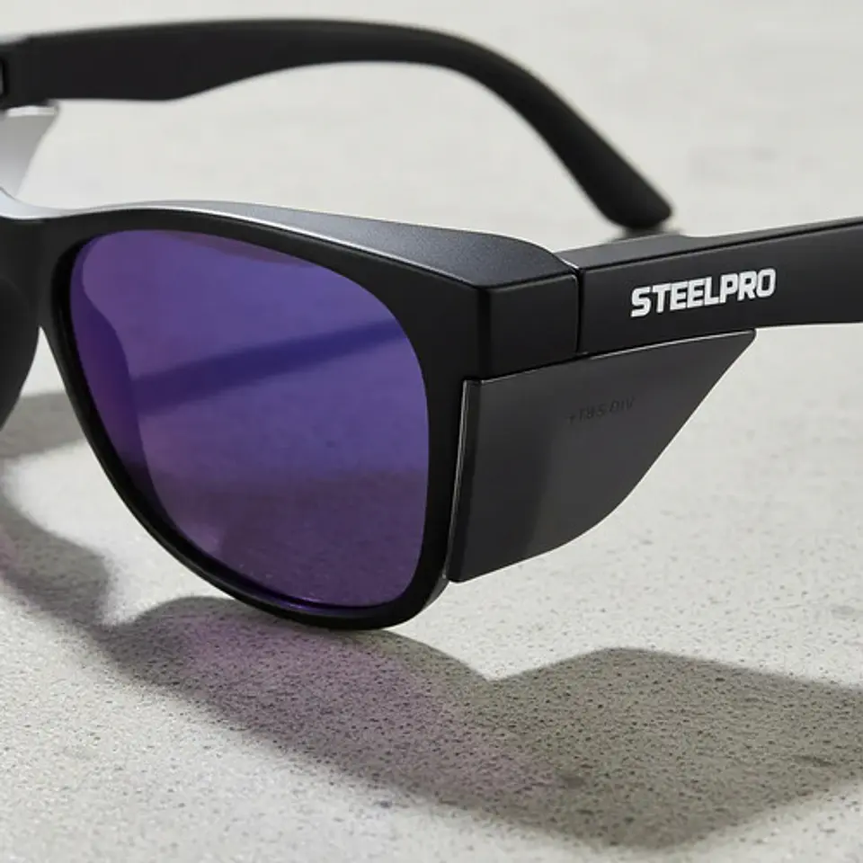 Lente De Seguridad Safeblack Gris Revo Azul Steelpro Violeta 5