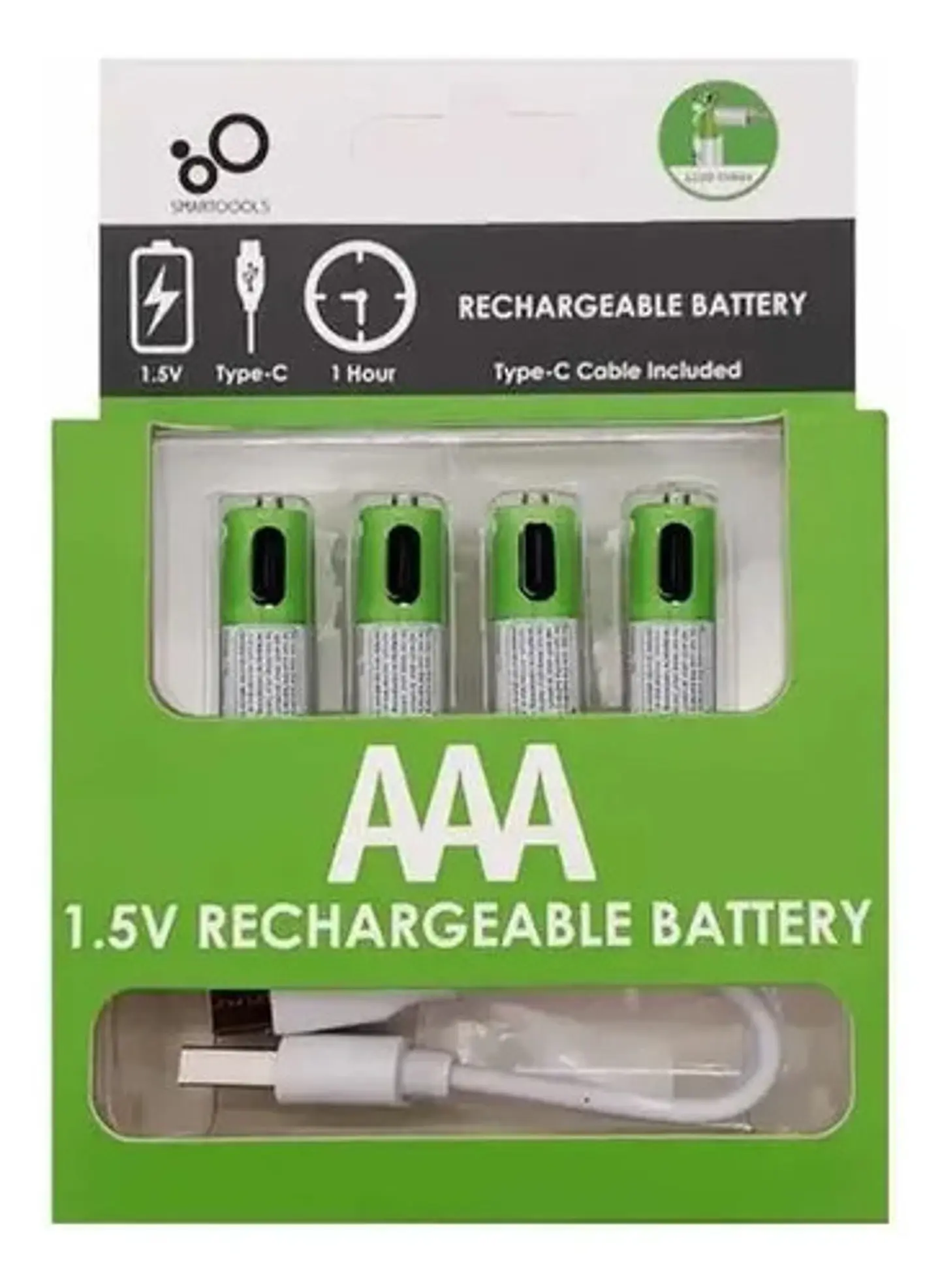Pack 4 Pilas Aaa Ion Recargables Usb Carga Rapida 1,5v 1