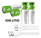 Pack 4 Pilas Aaa Ion Recargables Usb Carga Rapida 1,5v - Miniatura 2