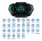 Velocimetro Display Hud P24 Computador Gps Scanner Obd2 - Miniatura 2