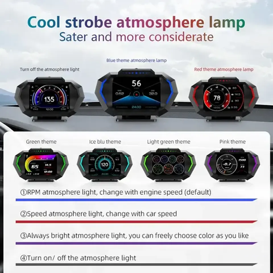Velocimetro Display Hud P24 Computador Gps Scanner Obd2 6