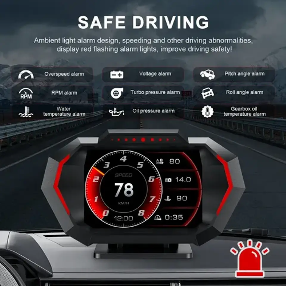 Velocimetro Display Hud P24 Computador Gps Scanner Obd2 7
