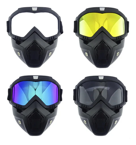 Mascara Con Antiparra Desmontable Para Moto