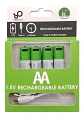 Pack 4 Pilas Aa Ion Recargables Usb Carga Rapida 1,5v - Miniatura 1
