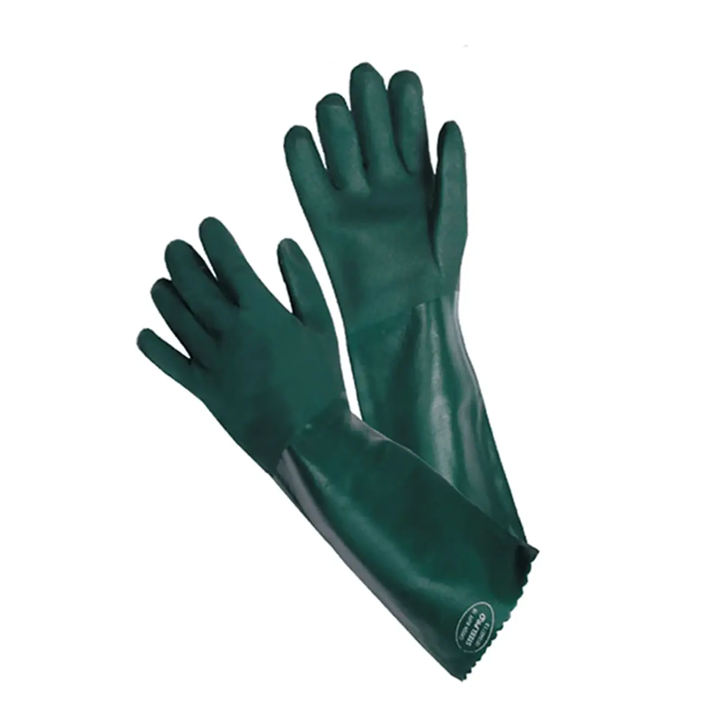 Guante Steelpro Pvc Verde Rugson largo 18