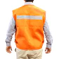 Chaleco geologo de poplin naranjo con cinta reflectante 2