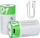 Pack 2 Pilas Tipo D Ion Litio Recargable USB-C - Miniatura 1