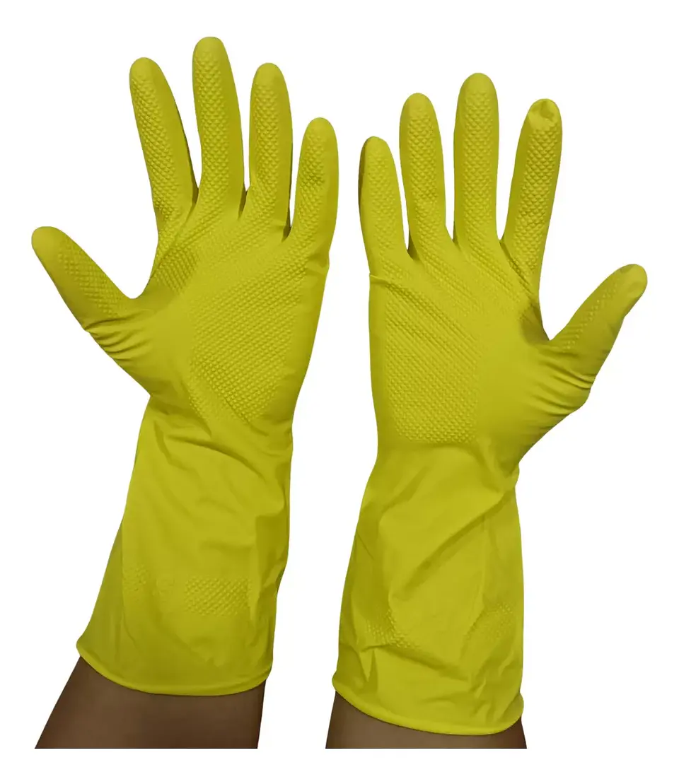 Guantes De Latex Amarillos Multiuso Domesticos 1