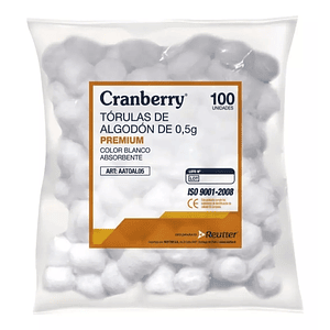 Torulas De Algodón Premium 0,5gr 100 Unidades, cranberry