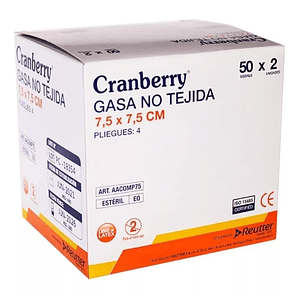 Gasa Estéril No Tejida 7,5x7,5 Cm Caja De 50 Sobres - Cranberry