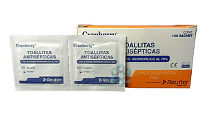 Toallitas Antisépticas Desinfectantes Alcohol 70% 100 Unidades 