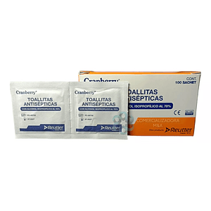 Toallitas Antisépticas Desinfectantes Alcohol 70% 100 Unidades 