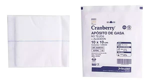 Apósito de Gasa no tejida + Algodon Esteril 10x10 Cm Pack 10 Unidades - Cranberry