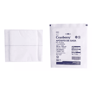 Apósito de Gasa no tejida + Algodon Esteril 10x10 Cm Pack 10 Unidades - Cranberry