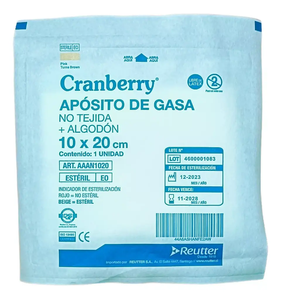 Apósito De Gasa Estéril Desechable 10x20 10 Unidades - Cranberry 1