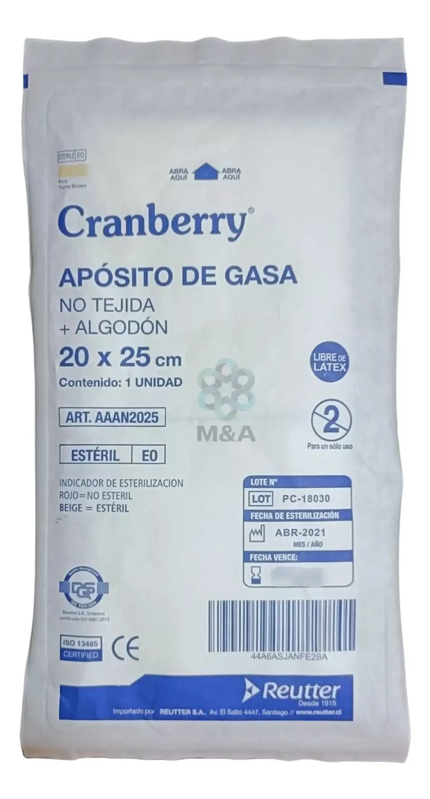 Apósito de Gasa Estéril Desechable 20x25 10 Unidades  1