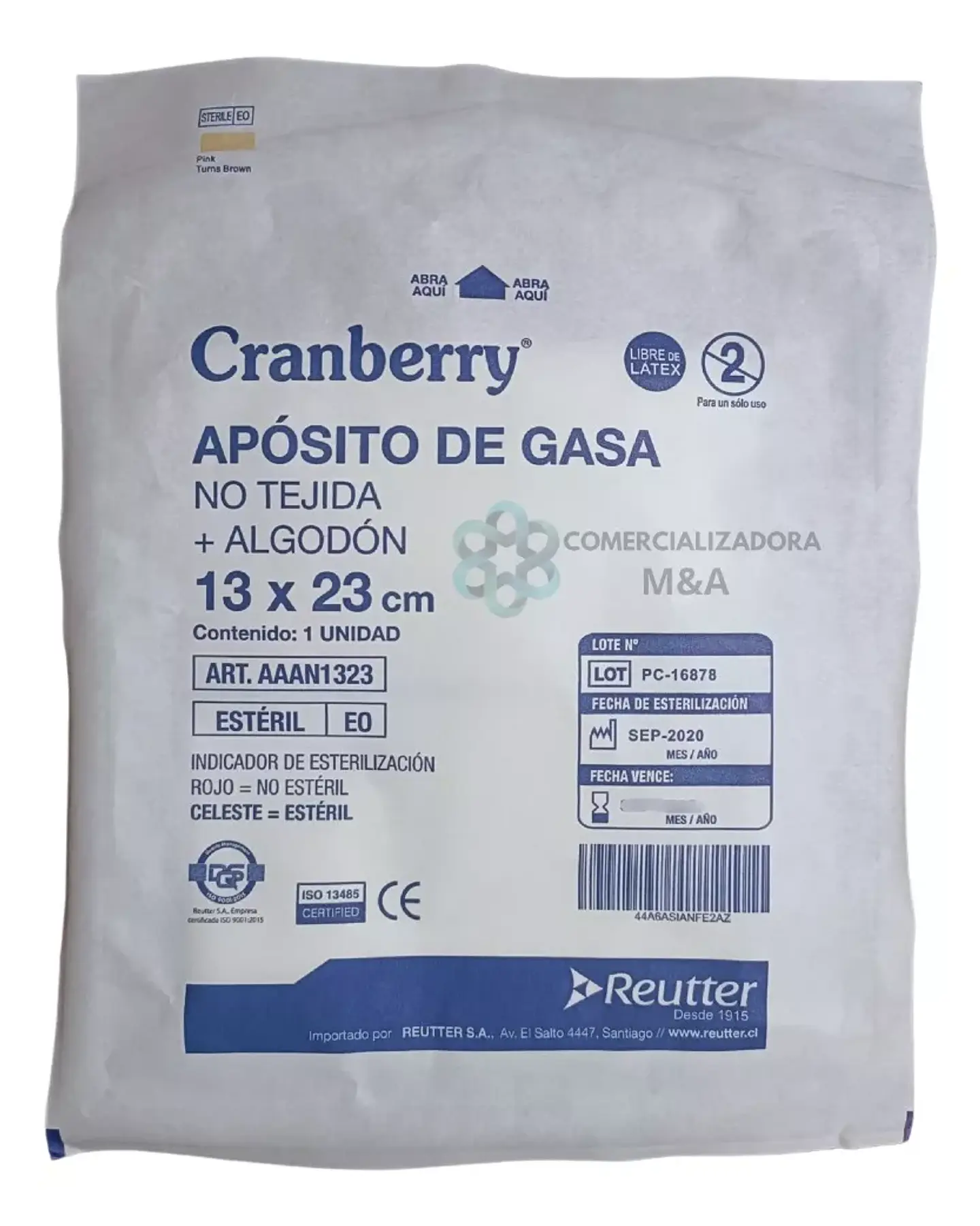 Aposito De Gasa No Tejida 13x23 Esteril 10 Unidades  1