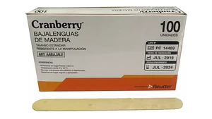 Baja Lenguas De Madera Cranberry 100 Unidades 