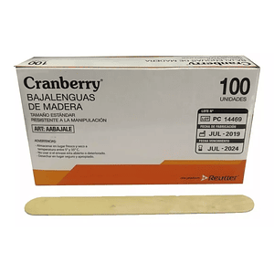 Baja Lenguas De Madera Cranberry 100 Unidades 