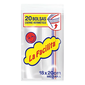 Bolsa Hermética Con Cierre 20 Bolsas 18 X 20 Cm - La Facilita