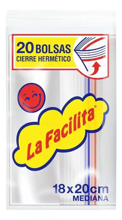 Bolsa Hermética Con Cierre 20 Bolsas 18 X 20 Cm - La Facilita