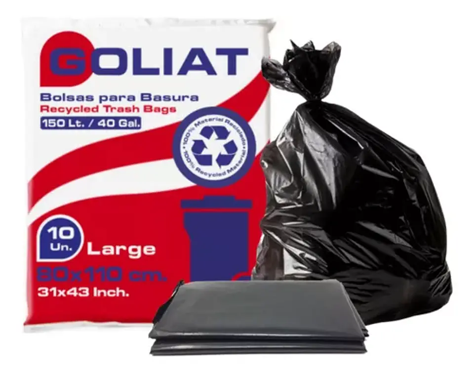 Bolsas De Basura Grande 80x110 Cm Pack 10 Unidades -  Goliat 1