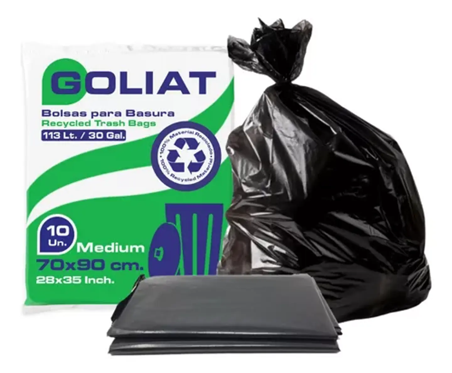 Bolsas De Basura Mediana 70x90 Cm Pack 10 Unidades  1