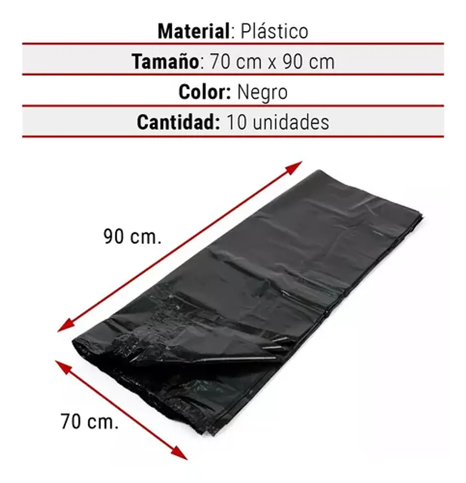 Bolsas De Basura Pequeña 50x70 Cm Pack 10 Unidades - Goliat 2