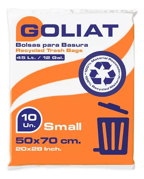 Bolsas De Basura Pequeña 50x70 Cm Pack 10 Unidades - Goliat