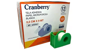 Caja 12 Tela Adhesiva, Papel Microporosa 2,5cm+dispensador - Cranberry