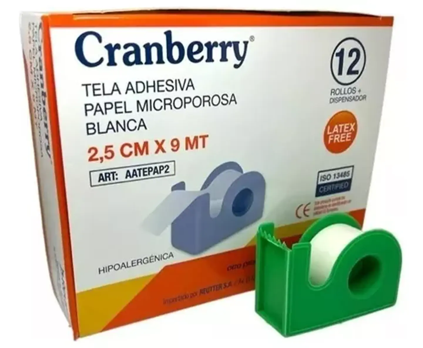 Caja 12 Tela Adhesiva, Papel Microporosa 2,5cm+dispensador - Cranberry 1
