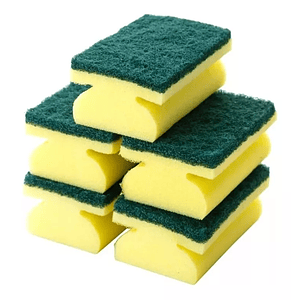 Esponjas Amarilla/verde Acanalada Multiuso (5 Unidades)