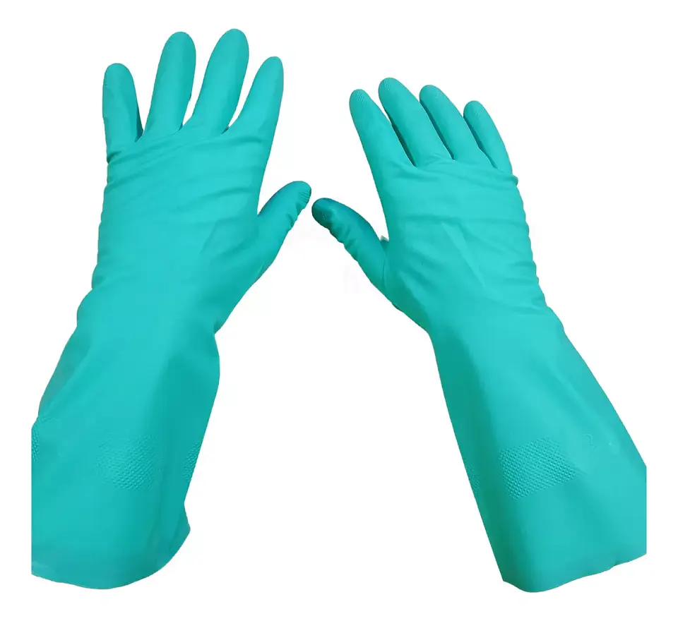 Guantes De Nitrilo Verde  Flocado Industrial -  Ranger 3
