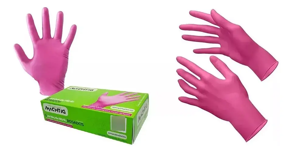 Guantes De Nitrilo Fucsia 100 Unidades - Machtig 1