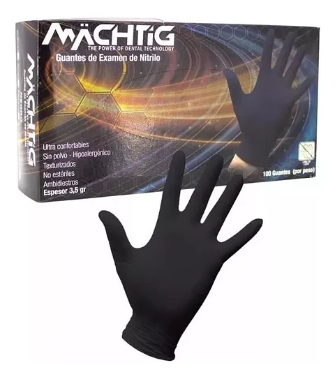 Guantes De Nitrilo Negros 100 Unidades