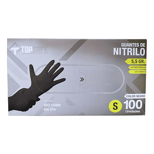 Guantes De Nitrilo Negros 5.5gr Caja De 100 Unidades