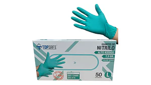 Guantes De Nitrilo Verdes Alta Resistencia 7.5 Gr 50 Unidades