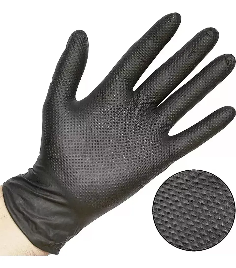 Guantes Nitrilo Negros Texturizado Profesional 8.0gr 50 Unidades 2