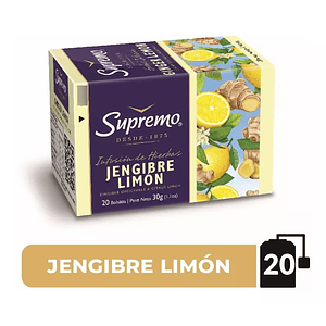 Hierbas Supremo Jengibre Limón 20 Bolsitas, Supremo