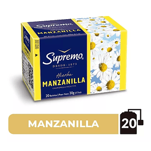 Hierbas Supremo Manzanilla 20 Bolsitas, Supremo