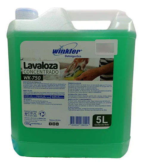 Lavaloza Industrial Concentrado Wk-750 (rinde 1250 Litros) - Winkler