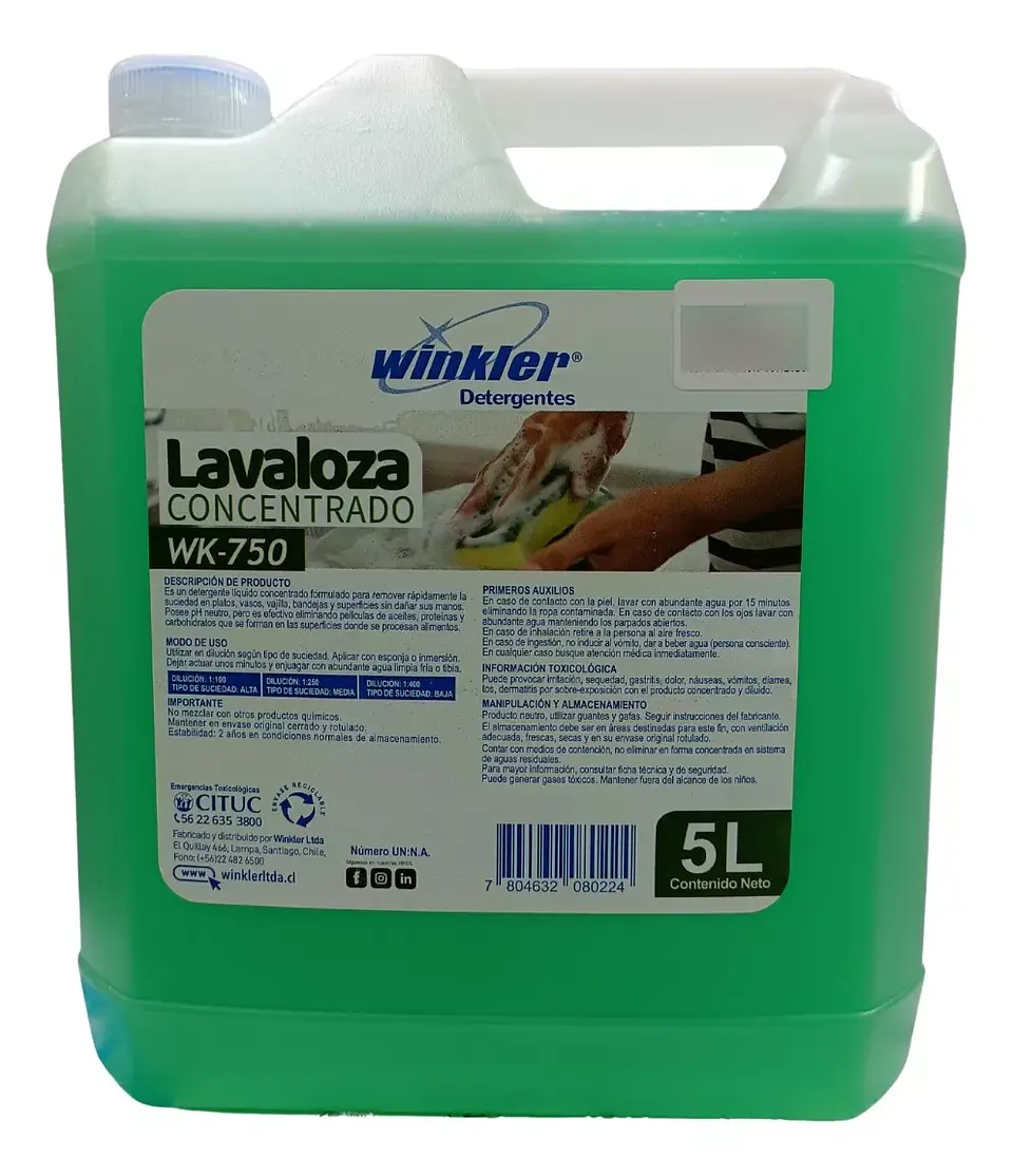 Lavaloza Industrial Concentrado Wk-750 (rinde 1250 Litros) - Winkler 1
