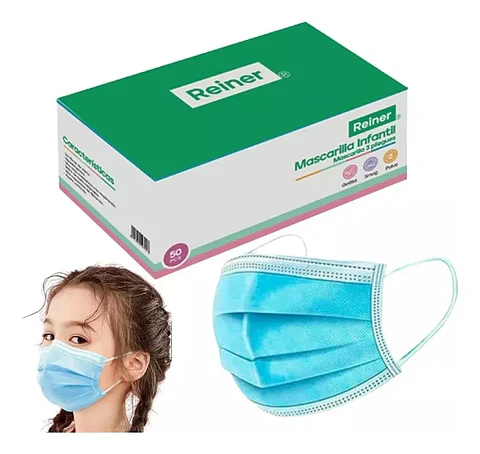 Mascarilla Desechable Niños 3 Pliegues (caja 50 Unidades) - Reiner