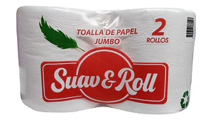 Pack Toalla De Papel Jumbo 2 Rollos De 200 Metros C/u.