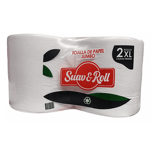 Pack Toalla De Papel Jumbo Xl 2 Rollos De 250 Metros C/u.