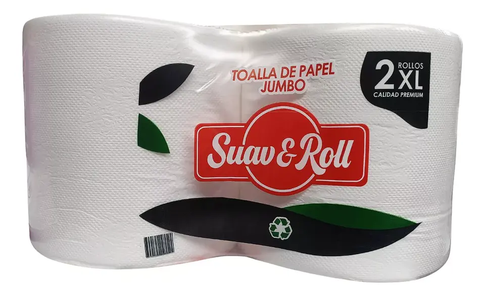 Pack Toalla De Papel Jumbo Xl 2 Rollos De 250 Metros C/u. 1