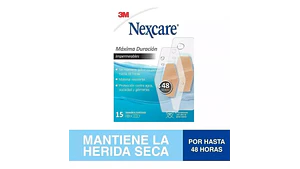 Parche Curita Adhesivo Impermeable 15 Unidades - Nexcare