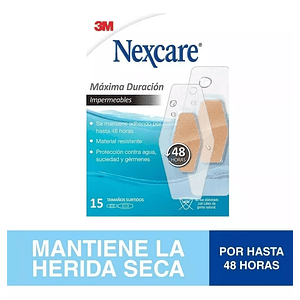 Parche Curita Adhesivo Impermeable 15 Unidades - Nexcare